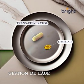 Trans-Resvératrol et Omega-3 – Gestion du vieillissement, activateur Sirtuin | Support antioxydant puissant, protection cellu