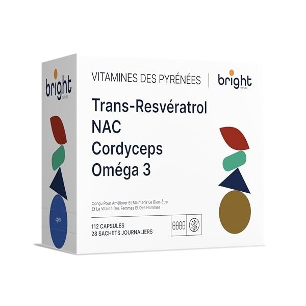 Trans-Resvératrol et NAC + Omega-3 – Gestion du vieillissement, activateur Sirtuin | Support antioxydant puissant, protection