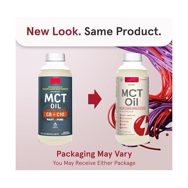 Huile MCT 100 % dérivée de noix de coco - 591 ml - Soutient lénergie et le métabolisme - Non aromatisée