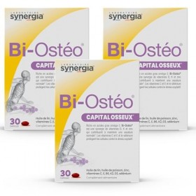 BI-OSTÉO Lot de 3X30 Capsules | Acide Gras Oméga 3, Vitamines C, D, K, et E, Zinc, Sélénium | Protège contre le Stress Oxydat