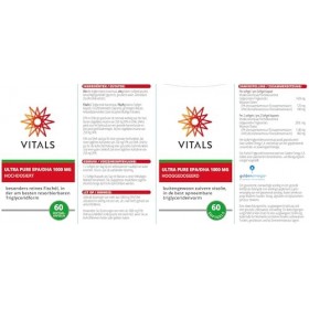 Vitals - Ultra Pure EPA/DHA 1000mg 60 gélules de softgel.Hautement dosé avec 570mg dEPA et 430mg de DHA par gélule de softge