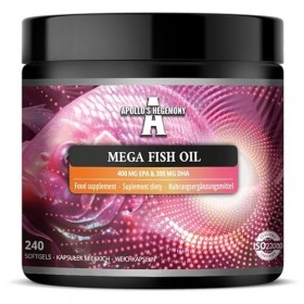 Mega Fish Oil 1000 mg par gélule - 240 softgels - 8 mois dapprovisionnement - Pour la santé du cœur, du cerveau et de la vis