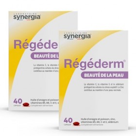 RÉGÉDERM Lot de 2X40 Capsules | Régénère la Peau Sèche et protège la peau des effets du vieillissement | Huile d’onagre riche