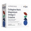 Collagène marin hydrolysé Premium + Acide hyaluronique + Magnésium + Oméga 3 et Créatine - Gestion de l’Âge, 4 Compléments da