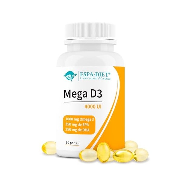 ESPADIET Mega D3 4000UI 60 Perles, Neutre, Standard