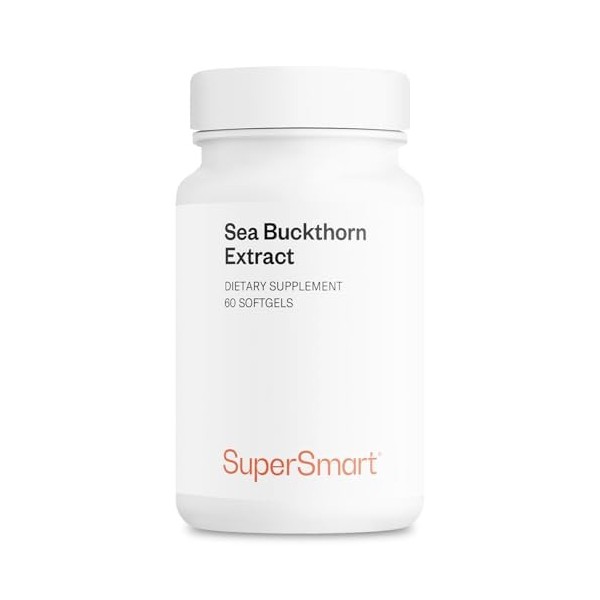 Supersmart - Sea Buckthorn Extract 500 mg - Huile d’Argousier Standardisé à 15% dAcide Palmitoléique - Riche en Acides Gras 