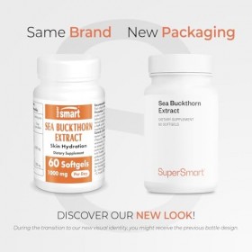 Supersmart - Sea Buckthorn Extract 500 mg - Huile d’Argousier Standardisé à 15% dAcide Palmitoléique - Riche en Acides Gras 