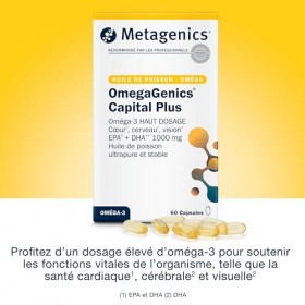 Metagenics OmegaGenics Capital Plus - Oméga-3 EPA & DHA - Soutien du Cœur, du Cerveau et de la Vision - 60 Gélules