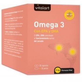 VITALART VITALART OMEGA 3 EPA+DHA 30cap+30perlas. – supplément complet conçu pour la routine de tous les jours, boîte de 30 g