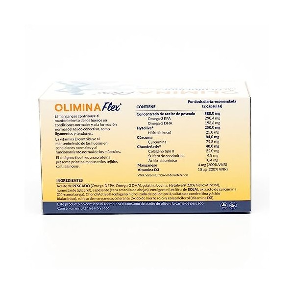 OLIMINAFlex Oméga 3, collagène, vitamine D - Supplément pour soulager les douleurs articulaires - Soin de vos os et muscles -...
