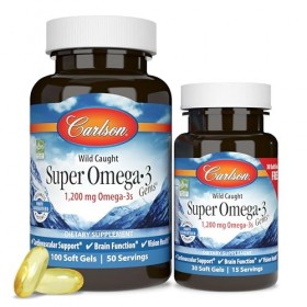 Carlson Labs - Super Omega-3 Gems Huile de poisson, 100 + 30 Capsules Gratuites