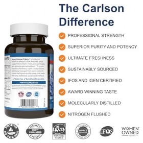 Carlson Labs - Super Omega-3 Gems Huile de poisson, 100 + 30 Capsules Gratuites