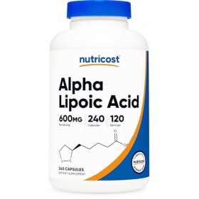 Nutricost Acide alpha-lipoïque 600 mg par portion, 240 gélules – Sans gluten, gélules végétariennes, sans soja et sans OGM