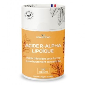 Acide R-alpha-lipoïque 400 mg par capsule | 120 capsules | Hautement dosé | En biodisponibilité particulièrement élevée | Vég