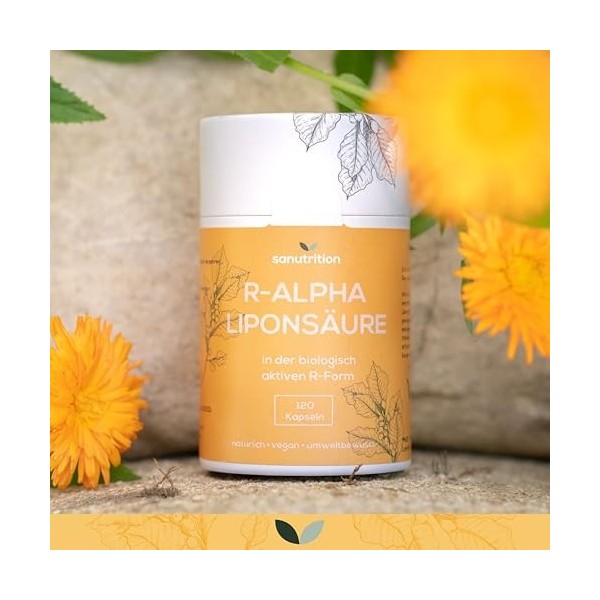 Acide R-alpha-lipoïque 400 mg par capsule | 120 capsules | Hautement dosé | En biodisponibilité particulièrement élevée | Vég