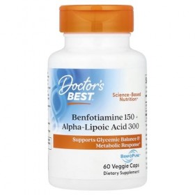Doctors Best - Benfotiamine + Alpha Acide lipoïque 150 mg / 300 mg - 60 Capsules végétariennes