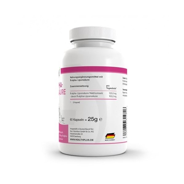 Health+ r-ala gélules, 60 pièces