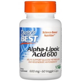 Doctors Best - Acide alpha-lipoïque | 600 mg - 60 gélules végétaliennes aux propriétés antioxydantes