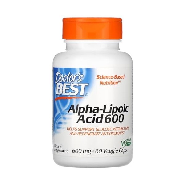 Doctors Best - Acide alpha-lipoïque | 600 mg - 60 gélules végétaliennes aux propriétés antioxydantes