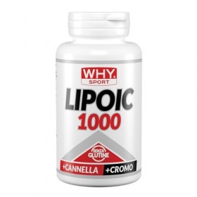 WHY SPORT LIPOIC 1000 - Acide alpha-lipoïque 1000 mg à haute dose - Complément alimentaire avec cannelle et chrome - 60 compr