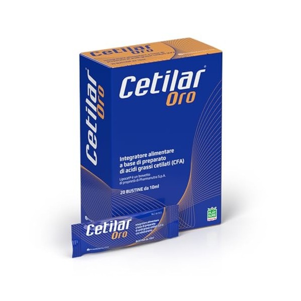 Cetilar Or, Complément alimentaire à base de Lipocet, mélange desters cétylés CFA , 20 sachets, PHarmanutra