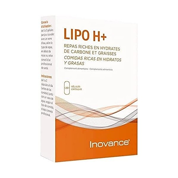 INOVANCE LIPO H 20cap. – gélules qui facilitent la supplémentation quotidienne, à prendre régulièrement selon la dose conseil