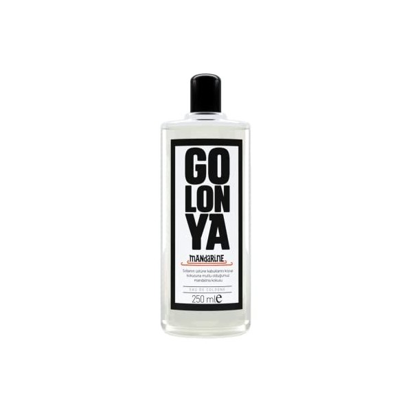 Golonya - MANDARINE - Flacon deau de Cologne - Bouteille de Kolonya 250ml - Rafraîchissant - Intense - Senteur Mandarine - P