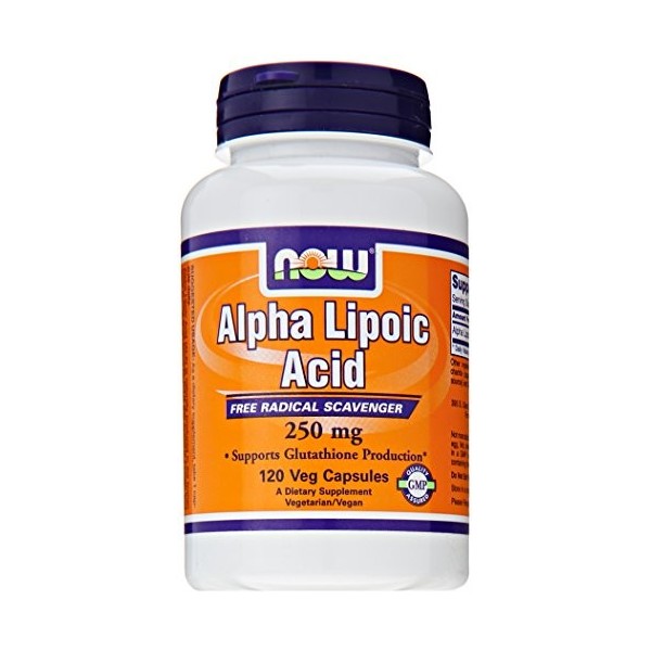 NOW Foods Acide alpha-lipoïque VCaps, 250 mg, 120 unités