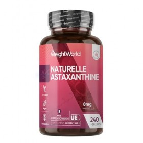 Astaxanthine Naturelle, 240 Gélules Molles Vegan pour 8 Mois, Issue dAlgue Marine Haematococcus Pluvialis Astaxanthine Vegan