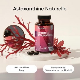 Astaxanthine Naturelle, 240 Gélules Molles Vegan pour 8 Mois, Issue dAlgue Marine Haematococcus Pluvialis Astaxanthine Vegan