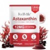 Astaxanthine, Astaxanthine 12 mg, 120 Gélules pour 4 Mois | Complément Antioxydant Premium | Source de Microalgues Fraîches |