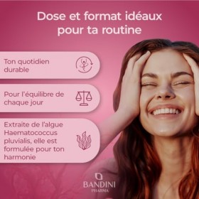 Bandini® Astaxanthine 240 comprimés 8 mois | Pure 8 mg dAlgue Marine Haematococcus Pluvialis | Concentration & Biodisponib