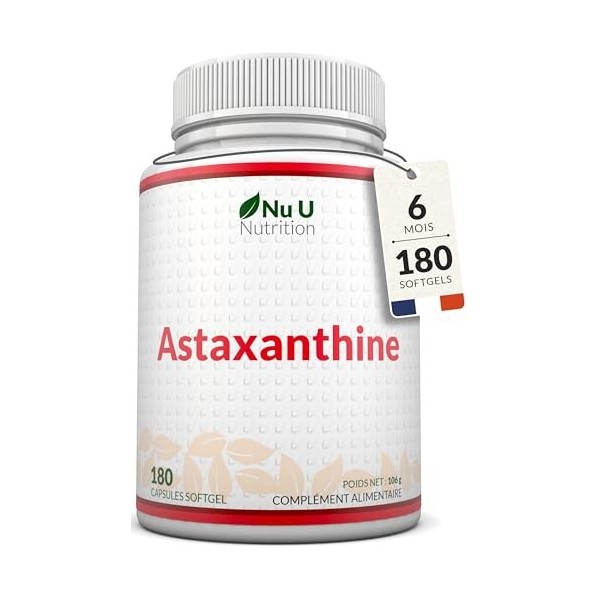 Astaxanthine 12mg - 180 Softgels de Forte Puissance - Approvisionnement 6 Mois - Supplément Antioxydant Puissant - Astaxanthi