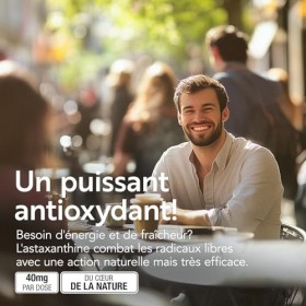 Astaxanthine Pure à Haute Dose PiùLife, 40 mg de Haematococcus Pluvialis, 2 mg d’Astaxanthine Naturelle Biodisponible, Complé...