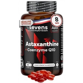 Astaxanthine Naturelle Astapure® avec Coenzyme Q10 et Huile d’Olive Vierge Extra – Antioxydants Puissants pour Yeux Peau Immu