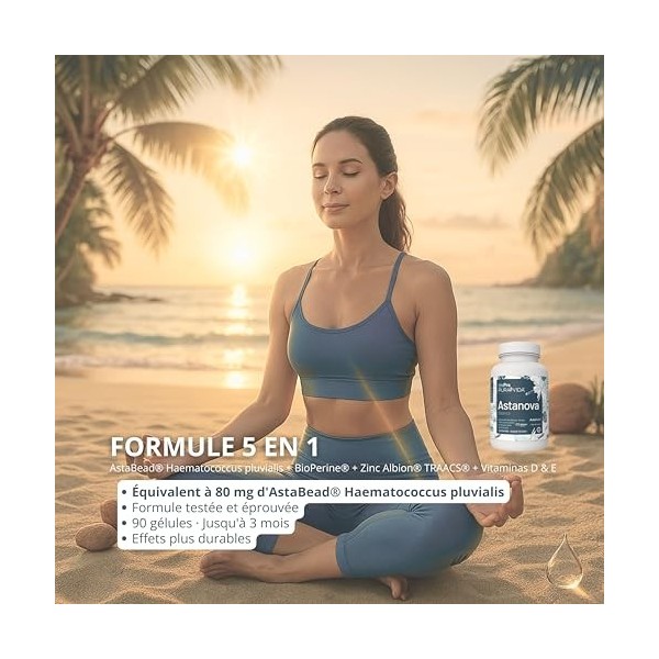 Astaxanthine Bio Pure 90 Gélules – 80 mg AstaBead™ Haematococcus pluvialis – Avec BioPerine®, Zinc Albion® TRAACS®, Vitamines