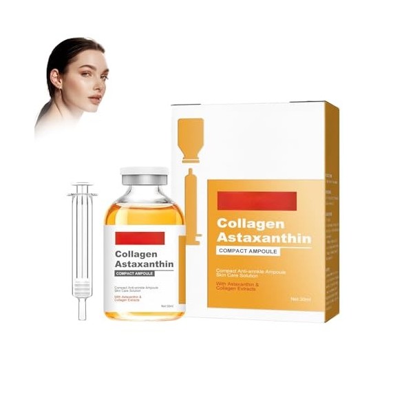 Ampoules De Sérum Dastaxanthine 30ml, Ampoule Coup D Eclat Visage Lifting, Serum Dastaxanthine, Pour Aider à Réduire Les Ri