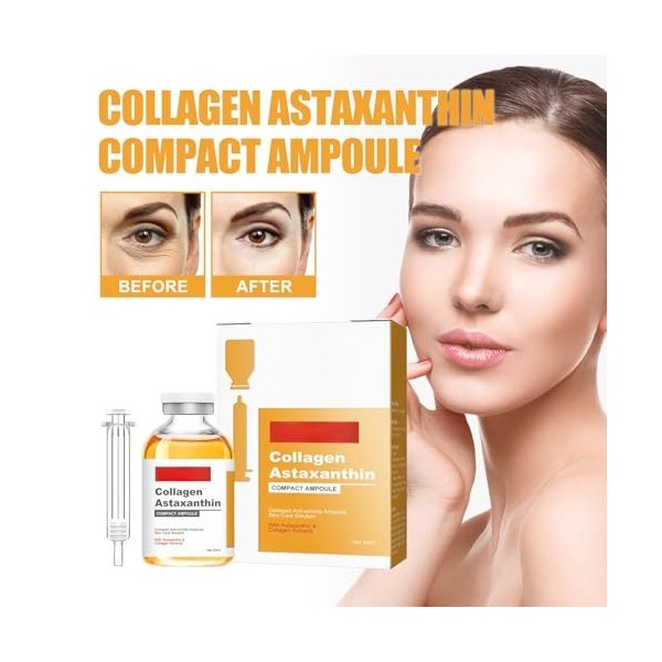 Ampoules De Sérum Dastaxanthine 30ml, Ampoule Coup D Eclat Visage Lifting, Serum Dastaxanthine, Pour Aider à Réduire Les Ri