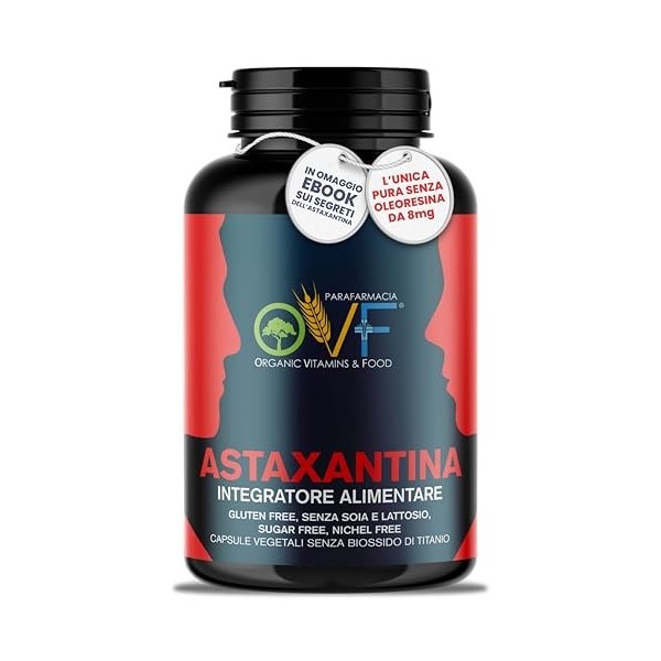 OVF Astaxanthine 8 mg par capsule, 90 gélules, 3 mois de réserve pour protéger contre loxydation, Astaxanthine Bio Antioxyda