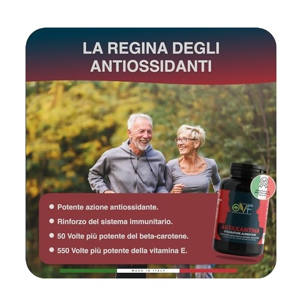 OVF Astaxanthine 8 mg par capsule, 90 gélules, 3 mois de réserve pour protéger contre loxydation, Astaxanthine Bio Antioxyda