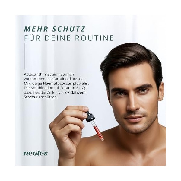 neotes AstaPro+ huile dastaxanthine hautement dosée - 8 mg dastaxanthine + 8 mg de vitamine E par jour - 1 x 30 ml pour 47 A...