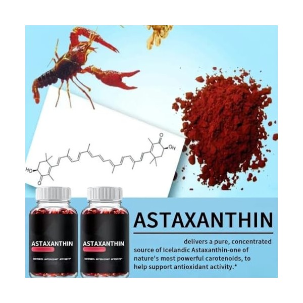 astaxanthine-pour la santé de la peau et des yeux-facile à avaler, absorption optimale.
