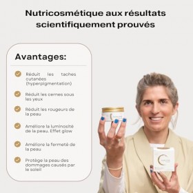 Astaxanthine Antioxydant pour Taches Pigmentaires + Teint Irrégulier + Cernes + Rougeurs - Nutricosmétique avec SkinAx + Poly