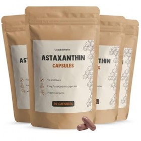 Cupplement Astaxanthine Capsules 8 mg Combideal 4x 60 Capsules - Peau & Yeux - 60 jours dapprovisionnement par sachet