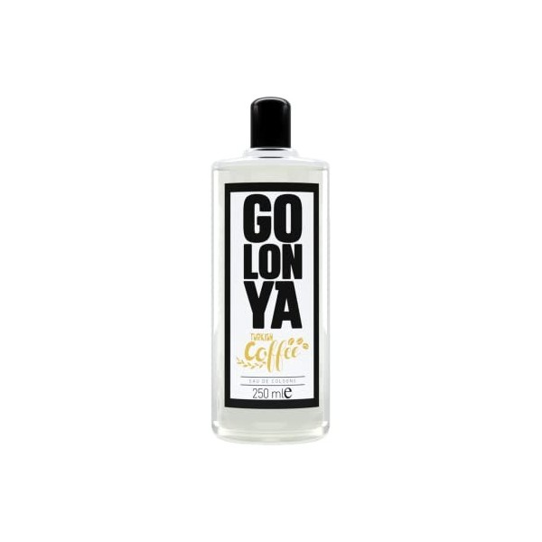 Golonya - COFFEE - Flacon deau de Cologne - Bouteille de Kolonya 250ml - Rafraîchissant - Intense - Senteur Café - Parfum un