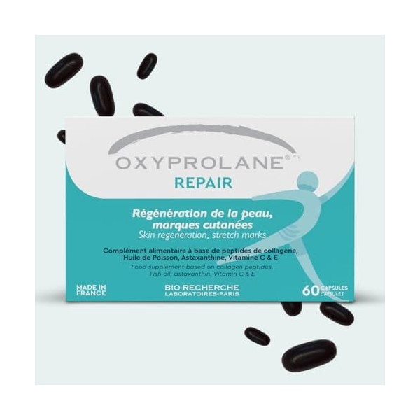 Oxyprolane Repair – Complément Alimentaire Anti-Vergetures | Peau Élastique & Régénérée | Peptides de Collagène, Astaxanthine
