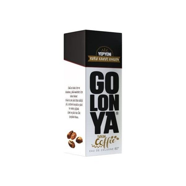 Golonya - COFFEE - Flacon deau de Cologne - Bouteille de Kolonya 250ml - Rafraîchissant - Intense - Senteur Café - Parfum un