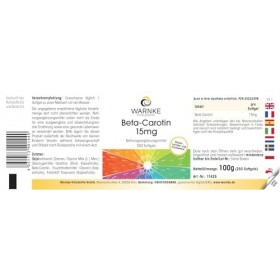 Bêta-carotène 15mg - 250 gélules - 15mg par gélule correspond à 25 000 UI - Provitamine A - HAUTEMENT DOSÉ - Qualité pharma