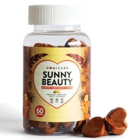 GOMICARE – Gummies Solaire Autobronzant au Beta Carotene, Astaxanthine, Luteine, Lycopene et Cuivre – Gummies Bonbons Bronz
