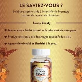 GOMICARE – Gummies Solaire Autobronzant au Beta Carotene, Astaxanthine, Luteine, Lycopene et Cuivre – Gummies Bonbons Bronz